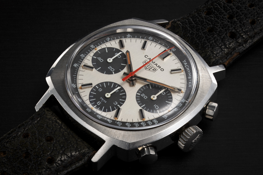 HEUER CAMARO, REF. 7220 T, A STEEL MANUAL-WINDING CHRONOGRAPH - CASE