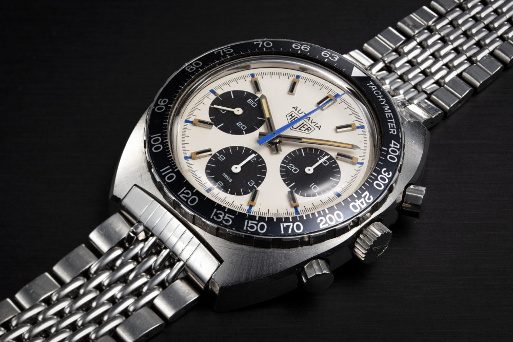 HEUER, AUTAVIA REF. 73663 ‘SIFFERT COLOUR’, A STEEL MANUAL-WINDING CHRONOGRAPH - CASE