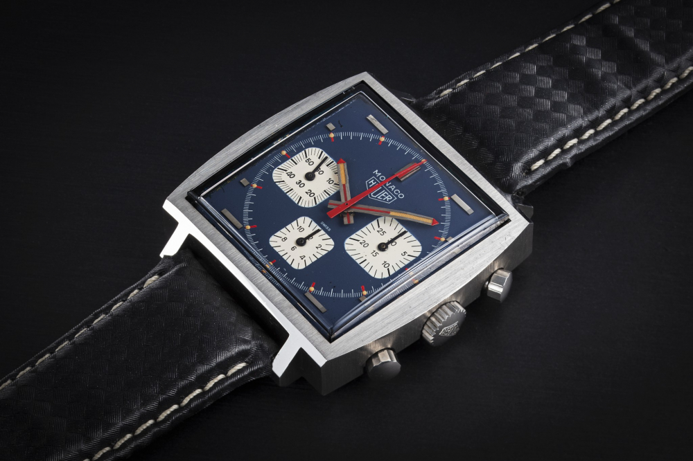HEUER, MONACO REF. 73633 B, A STEEL MANUAL-WINDING CHRONOGRAPH WRISTWATCH - CASE