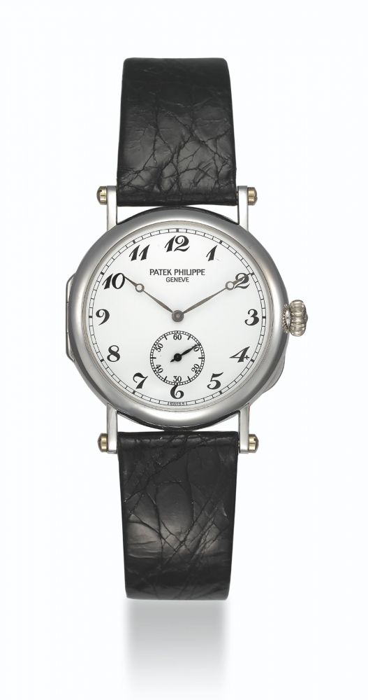 PATEK PHILIPPE, LIMITED EDITION WHITE GOLD OFFICER WATCH, REF. 3960G - MADE TO COMMEMORATE THE 150TH ANNIVERSARY OF PATEK PHILIPPE - MOVEMENT NO. 769'334, CASE NO. 2'864'246