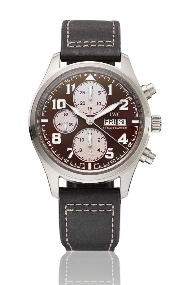 IWC, WHITE GOLD LIMITED EDITION PILOT’S WATCH CHRONOGRAPH “ANTOINE DE SAINT EXUPÉRY”