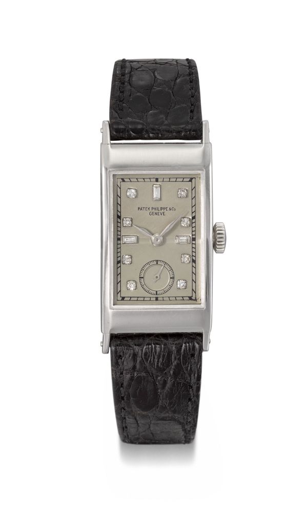 PATEK PHILIPPE, PLATINUM AND DIAMOND-SET WRISTWATCH, REF. 425 - MOVEMENT NO. 831'330, CASE NO. 615'281