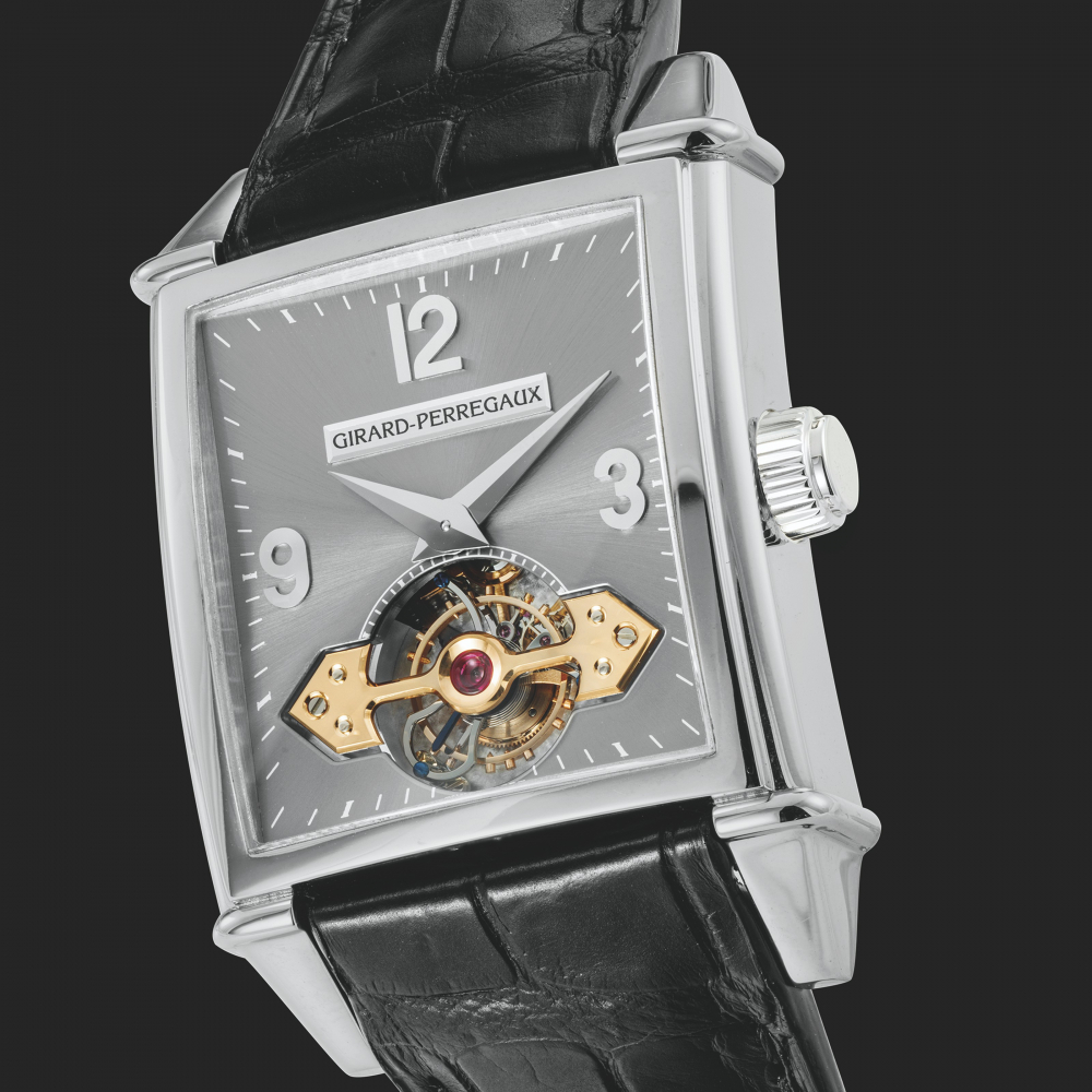 GIRARD-PERREGAUX. A PLATINUM AUTOMATIC TOURBILLON WRISTWATCH