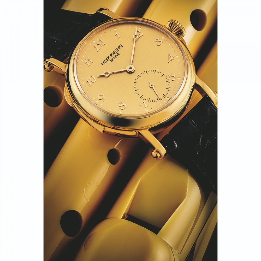 PATEK PHILIPPE. AN EXTREMELY RARE AND IMPORTANT 18K GOLD LIMITED EDITION MINUTE REPEATING AUTOMATIC WRISTWATCH WITH BREGUET NUMERALS, MADE TO COMMEMORATE THE INAUGURATION OF THE NEW PATEK PHILIPPE FACTORY IN 1997