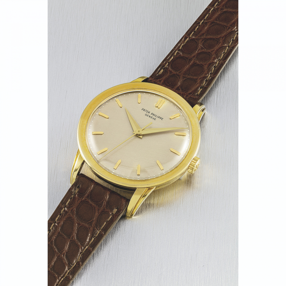 PATEK PHILIPPE. AN ATTRACTIVE 18K GOLD WRISTWATCH WITH SWEEP CENTRE SECONDS