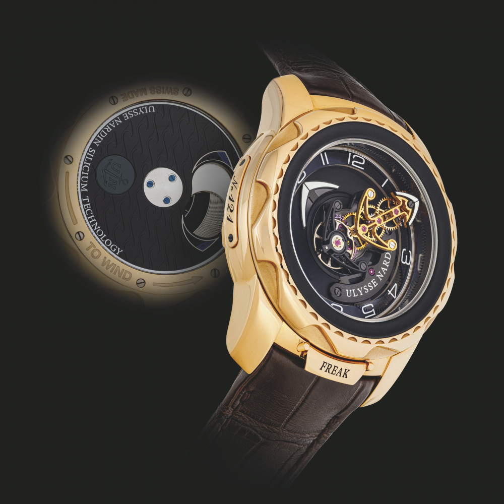 ULYSSE NARDIN. AN 18K PINK GOLD CARROUSEL TOURBILLON WIRISTWATCH WITH DUAL DIRECT ESCAPEMENT