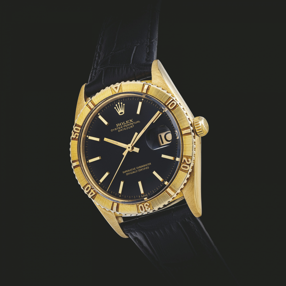 ROLEX. AN 18K GOLD AUTOMATIC WRISTWATCH WITH SWEEP CENTRE SECONDS AND DATE