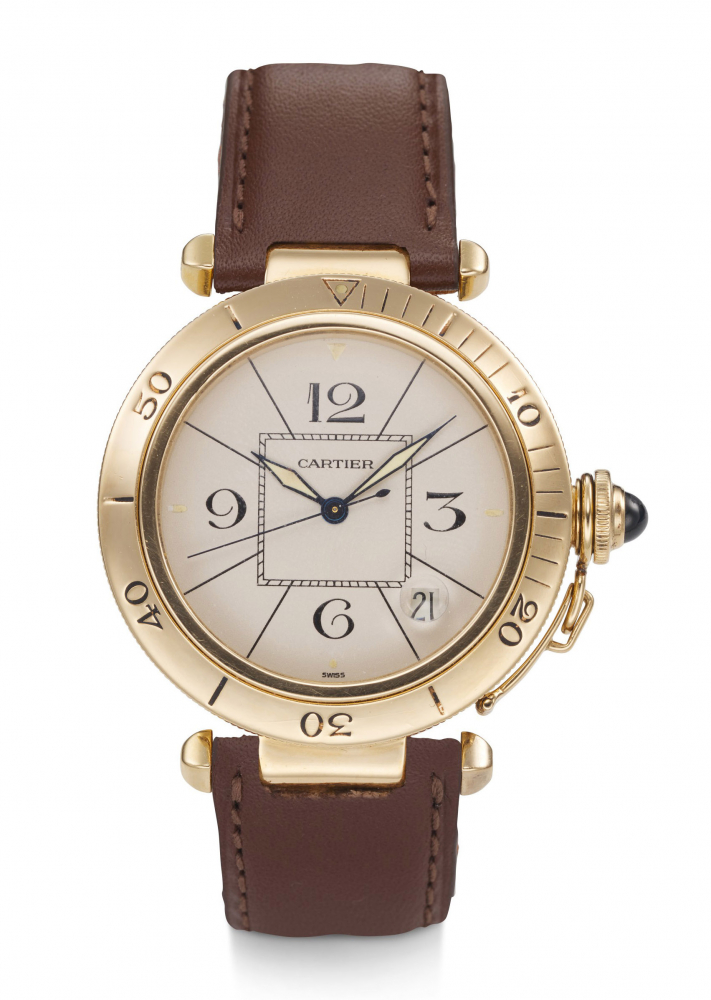 CARTIER, PASHA DE CARTIER, 18K YELLOW GOLD, REF. 1989 -