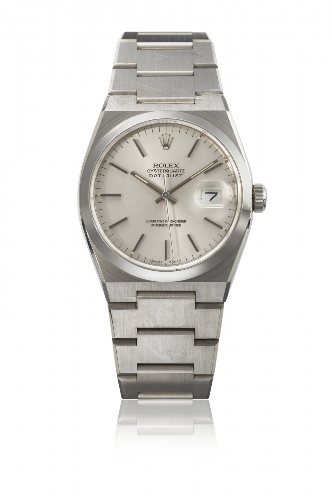 ROLEX. A RARE STAINLESS STEEL WRISTWATCH WITH SWEEP CENTRE SECONDS, DATE AND BRACELET