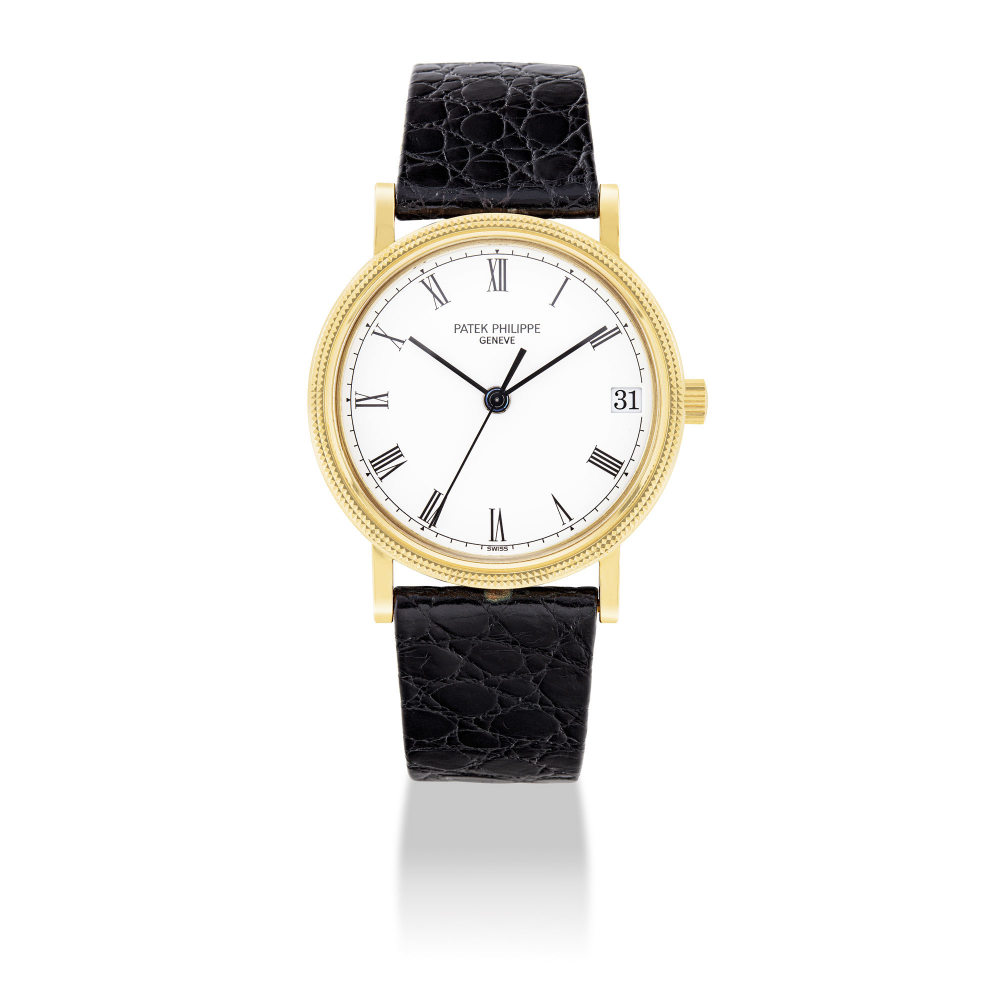PATEK PHILIPPE, GOLD CALATRAVA WITH DATE, REF.3802/200 -