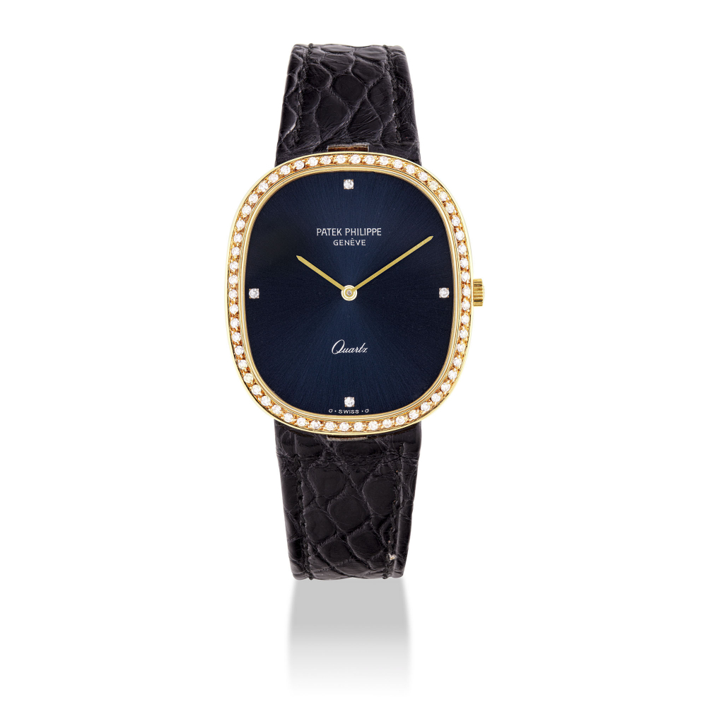 PATEK PHILIPPE, GOLD WITH DIAMOND-SET, REF.3875 -