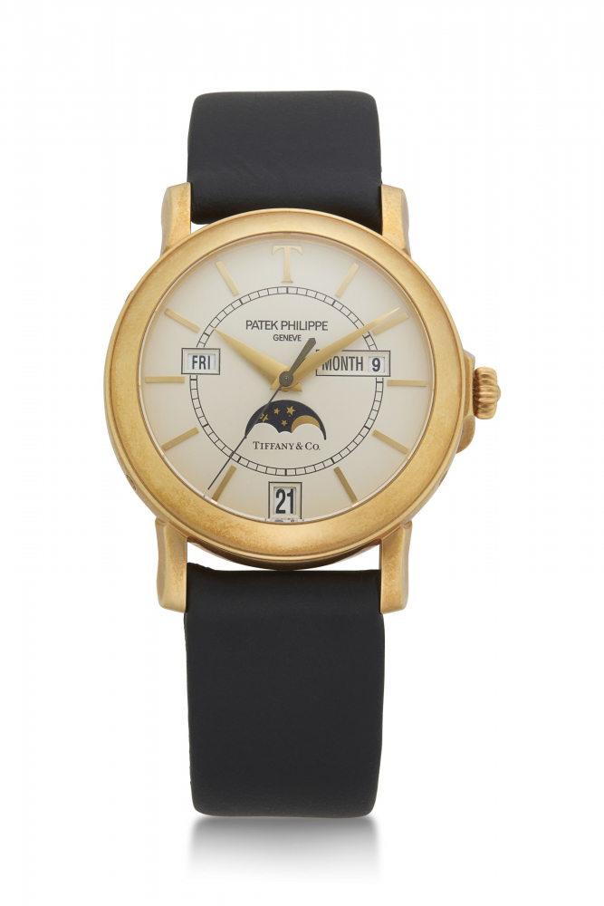 PATEK PHILIPPE, YELLOW GOLD, LIMITED EDITION OF 150 PIECES, REF. 5150J RETAILED BY TIFFANY CO. -