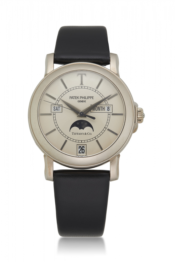 PATEK PHILIPPE, WHITE GOLD LIMITED EDITION OF 150 PIECES, REF. 5150G RETAILED BY TIFFANY CO. -