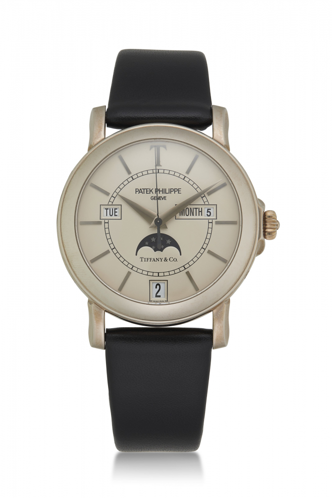 PATEK PHILIPPE, WHITE GOLD LIMITED EDITION OF 150 PIECES, REF. 5150G RETAILED BY TIFFANY CO. -