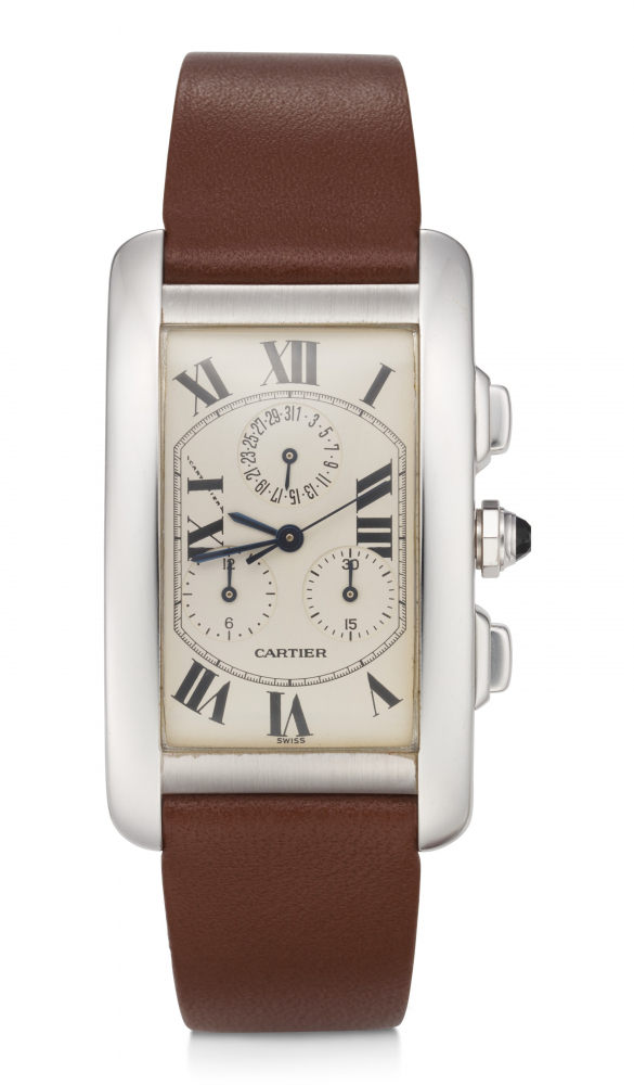 CARTIER, TANK AMERICAINE, WHITE GOLD, CHRONOGRAPH, REF. 2312 -
