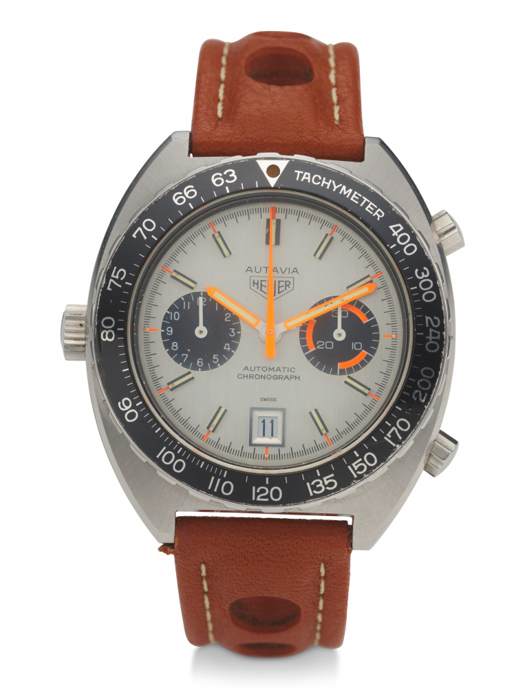 HEUER, AUTAVIA, “ORANGE BOY”, STEEL, REF. 11630 -