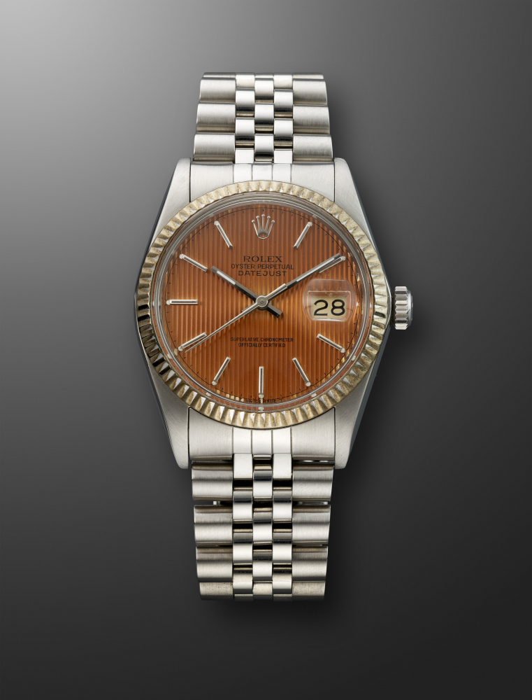 ROLEX, STAINLESS STEEL AND WHITE GOLD 'DATEJUST' WITH TROPICAL DIAL, REF. 16014" -