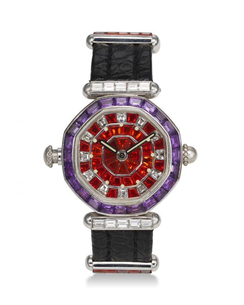GERALD GENTA, REF. G.4103.K, SUCCESS, A VERY FINE PIECE UNIQUE 18K WHITE GOLD, DIAMOND, AND SAPPHIRE-SET MINUTE REPEATER WRISTWATCH