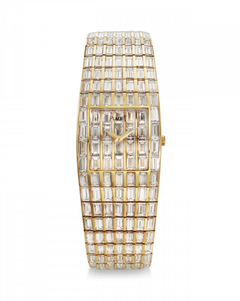 PIAGET, REF. 91322, GALAXY, A VERY FINE AND IMPRESSIVE 18K YELLOW GOLD AND DIAMOND-SET BRACELET WATCH