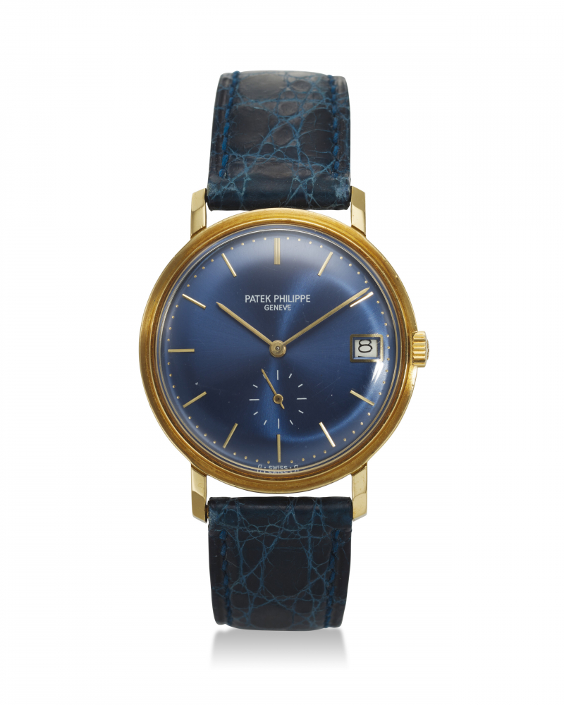 PATEK PHILIPPE, REF. 3445, CALATRAVA, A FINE 18K YELLOW GOLD WRISTWATCH WITH DATE AND SUBSIDIARY SECONDS -