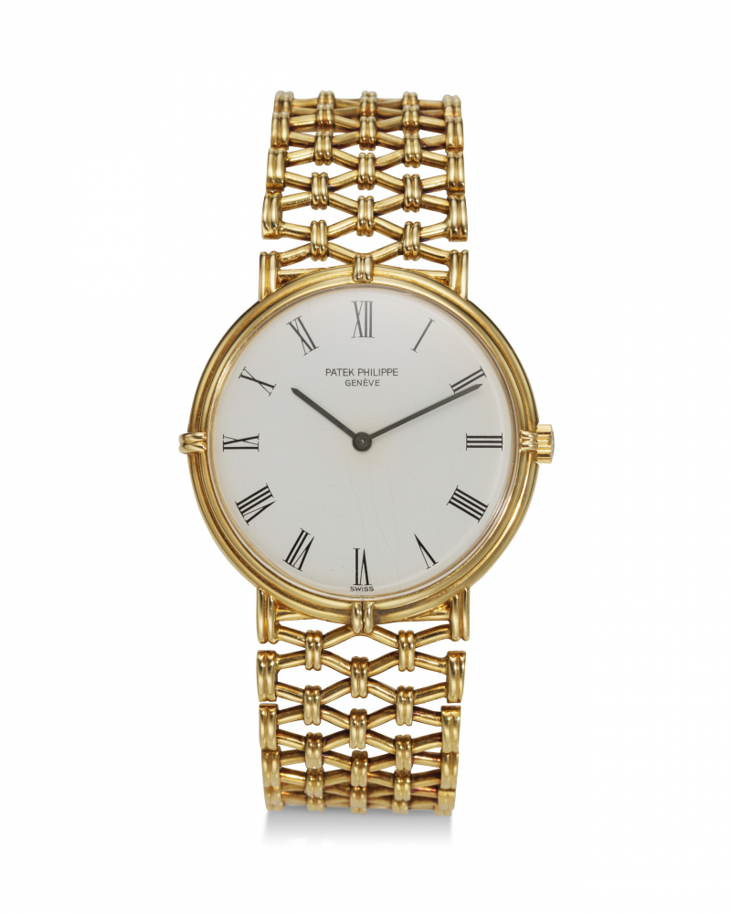 PATEK PHILIPPE, REF. 3821/1, A FINE AND RARE 18K YELLOW GOLD BRACELET WATCH -