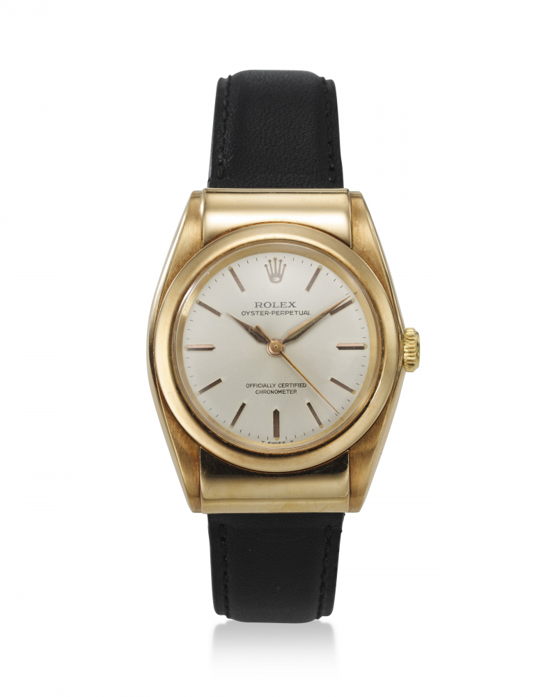 ROLEX, REF. 3065, “BUBBLEBACK”, A FINE 14K ROSE GOLD WRISTWATCH WITH HOODED LUGS -
