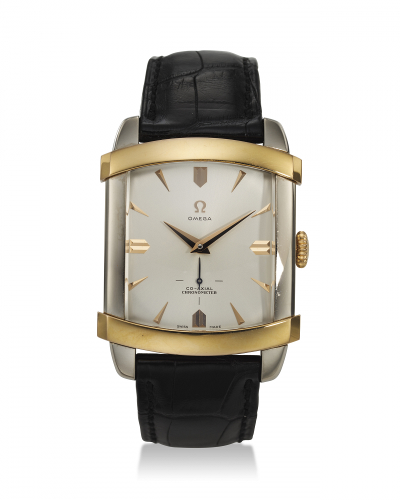 OMEGA, REF. 5705.30.01, MUSEUM COLLECTION N° 6, “TONNEAU REVERSE”, A FINE 18K WHITE AND RED GOLD WRISTWATCH WITH SUBSIDIARY SECONDS, NUMBER 114 IN A LIMITED EDITION OF 1952 EXAMPLES -