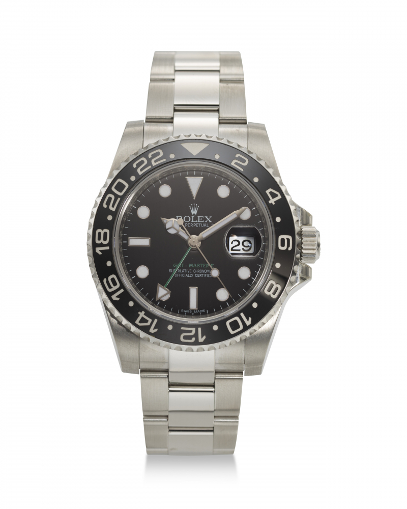 ROLEX, REF. 116710LN, GMT-MASTER II, A FINE STEEL GMT WRISTWATCH WITH DATE -
