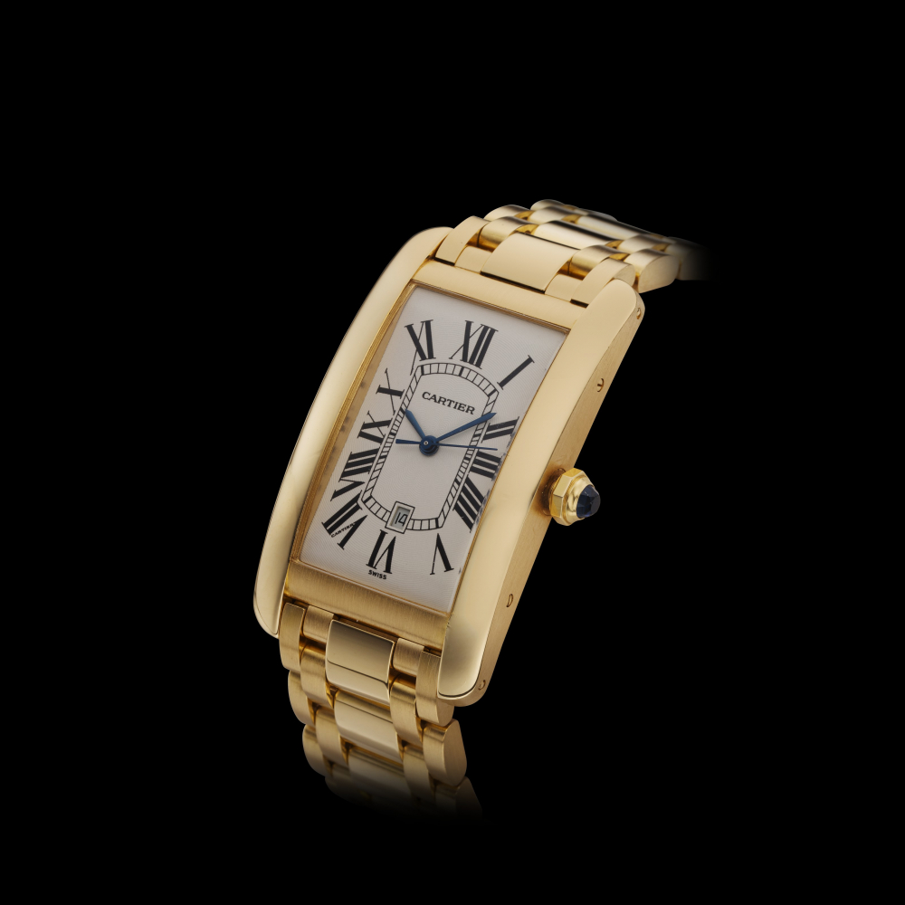 CARTIER TANK AMERICAINE, 18K YELLOW GOLD, REF. 1740 -