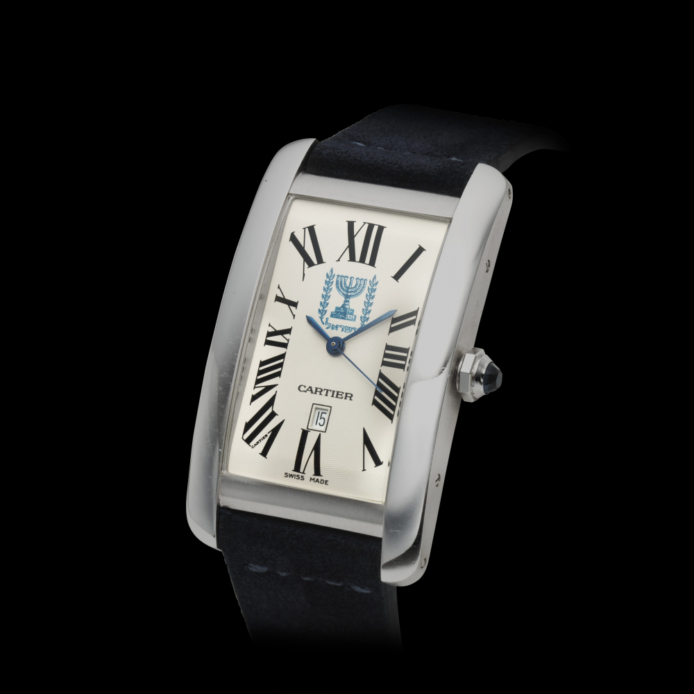 CARTIER, TANK AMERICAINE, 18K WHITE GOLD, REF. 1741, ISRAEL 1948-1998 LIMITED EDITION OF 50 -
