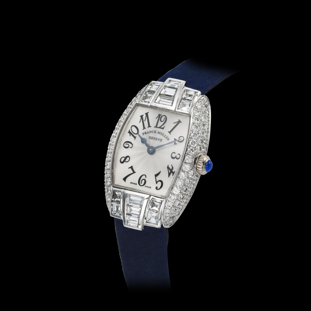 FRANCK MULLER, 18K WHITE GOLD, DIAMONDS, REF. 2500 MC HJ -