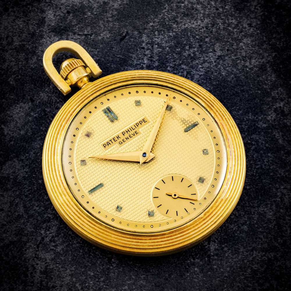 PATEK PHILIPPE. AN 18K GOLD OPENFACE POCKET WATCH