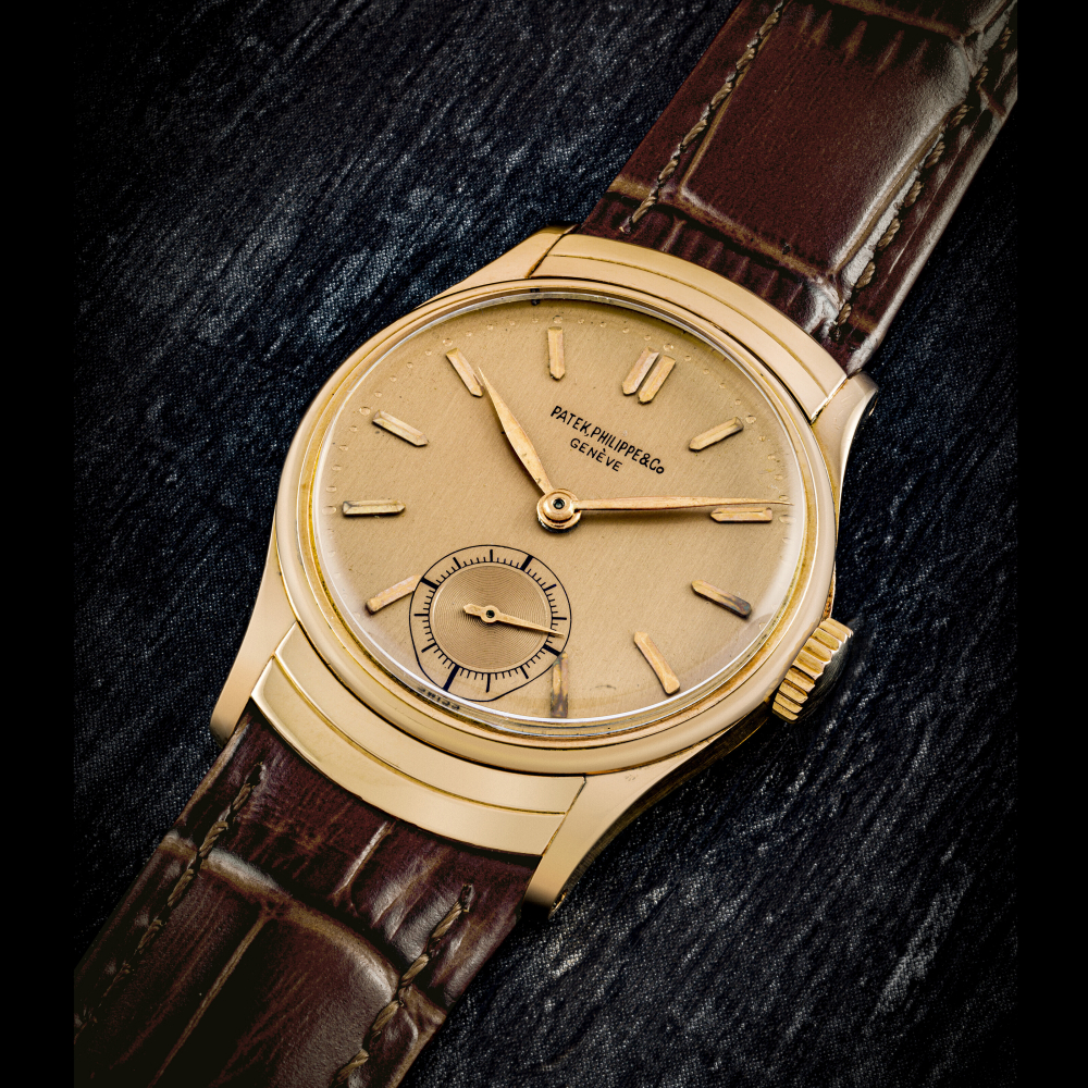 PATEK PHILIPPE. A SUPERB 18K PINK GOLD WRISTWATCH WITH PINK DIAL