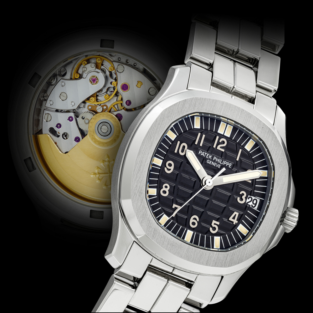 PATEK PHILIPPE. A STAINLESS STEEL AUTOMATIC WRISTWATCH WITH SWEEP CENTRE SECONDS,DATE AND BRACELET