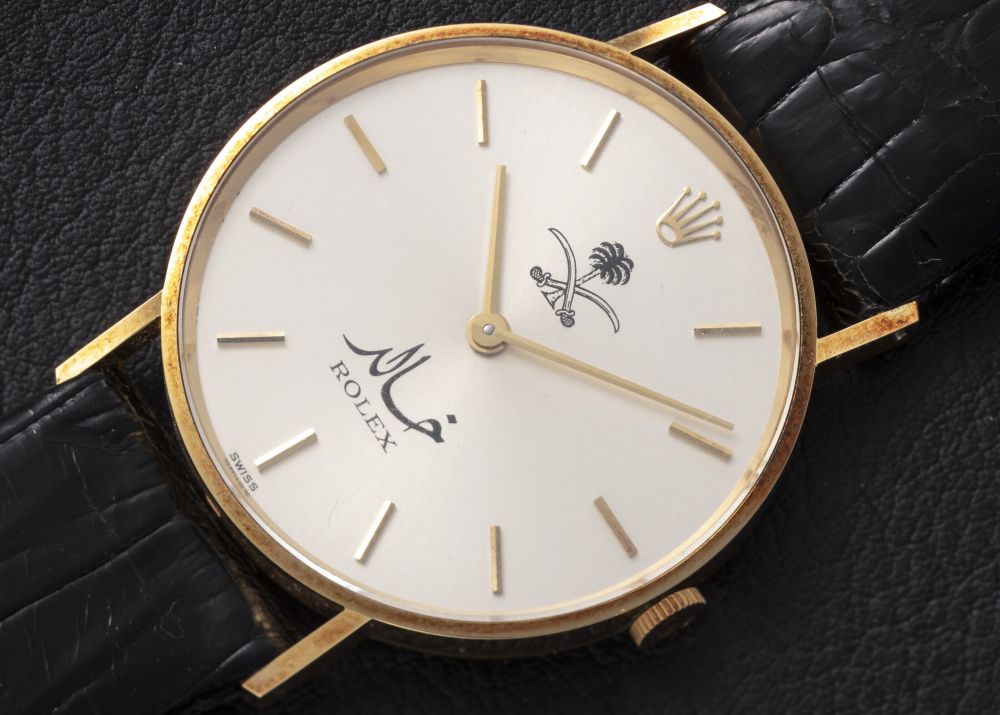 ROLEX, CELLINI REF. 3833, A GOLD MANUAL-WINDING WRISTWATCH MADE FOR KING KHALID IBN ABDUL AZIZ AL SAUD -