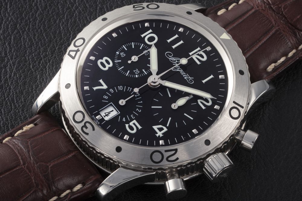 BREGUET, TYPE XX TRANSATLANTIQUE REF.3820, A STEEL AUTOMATIC FLYBACK CHRONOGRAPH - CASE