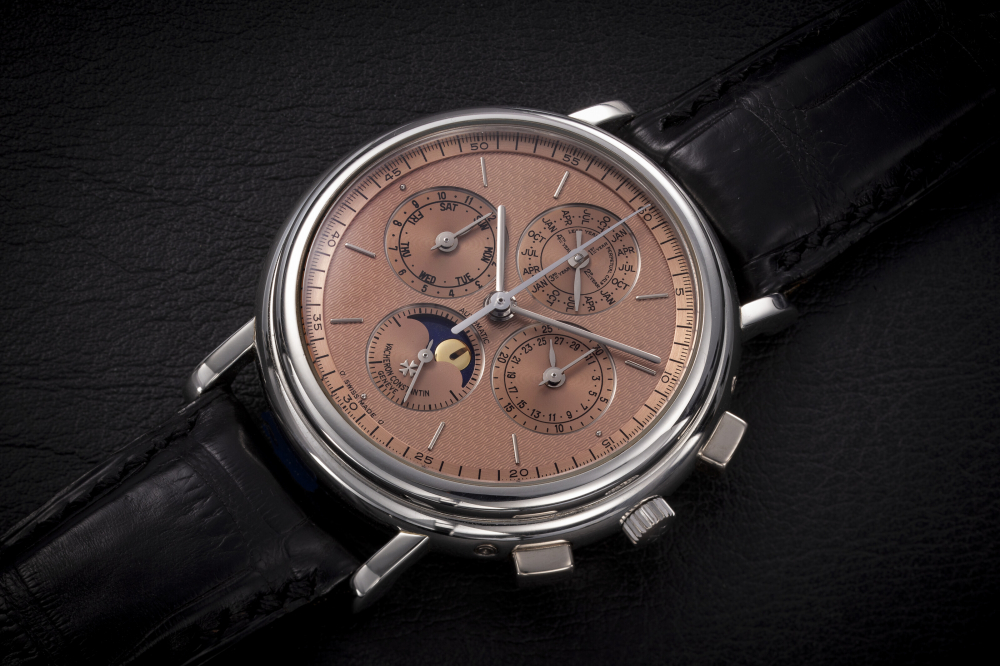 VACHERON CONSTANTIN, PATRIMONY REF. 49005/000P, A FINE PLATINUM PERPETUAL CALENDAR CHRONOGRAPH - CASE