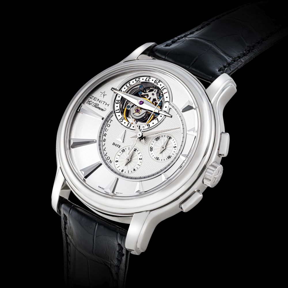 ZENITH, LIMITED EDITION OF 25 PIECES, PLATINUM MILLESIME 2005 EL PRIMERO TOURBILLON -