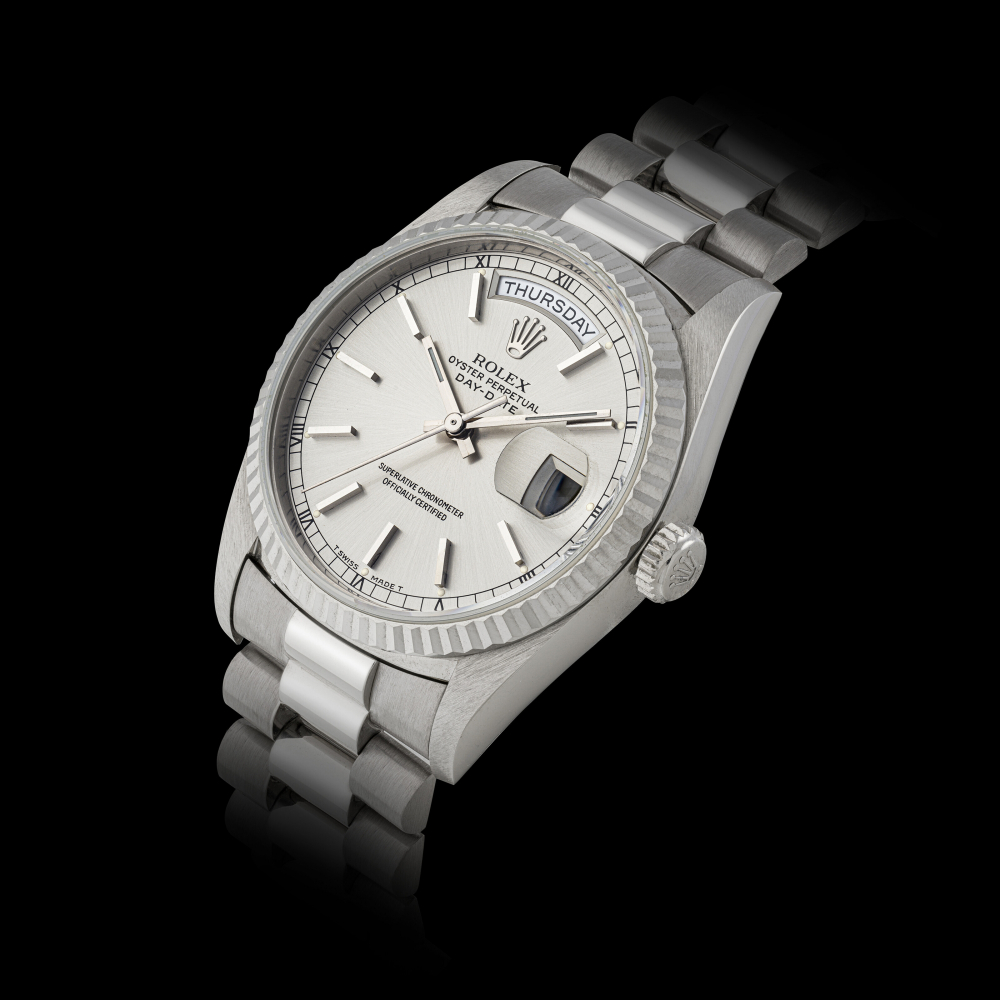 ROLEX, WHITE GOLD DAY-DATE, REF. 18239" -