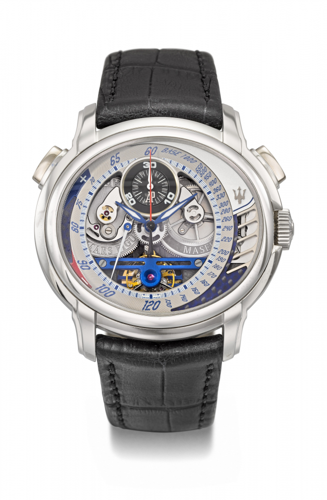 AUDEMARS PIGUET. A UNIQUE PLATINUM OVAL SEMI-SKELETONISED TOURBILLON CHRONOGRAPH WRISTWATCH WITH 10 DAY POWER RESERVE
