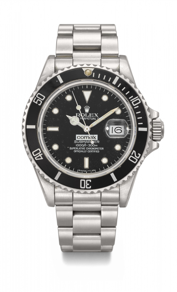 ROLEX. A VERY RARE STAINLESS STEEL AUTOMATIC WRISTWATCH WITH SWEEP CENTRE SECONDS, DATE AND BRACELET, MADE FOR COMEX