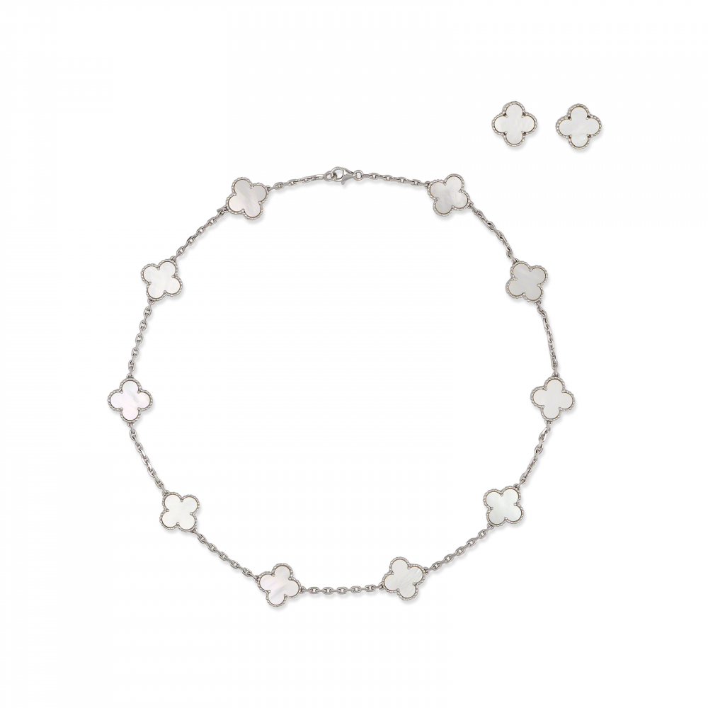 VAN CLEEF ARPELS SET OF MOTHER-OF-PEARL 'ALHAMBRA' JEWELLERY -