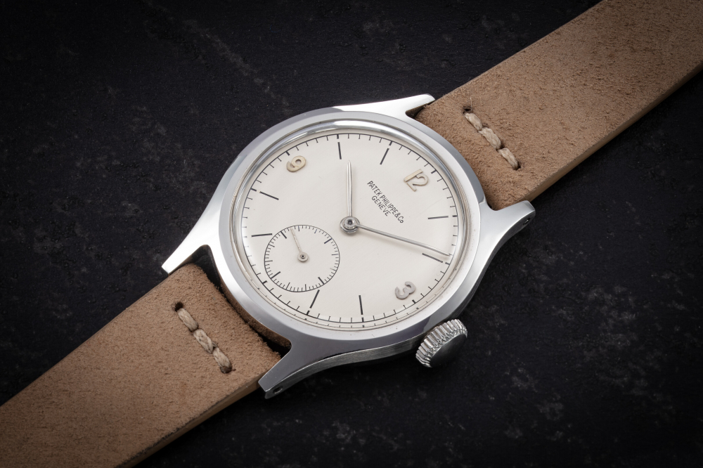 PATEK PHILIPPE, CALATRAVA REF. 565, A STEEL MANUAL-WINDING WRISTWATCH - CASE