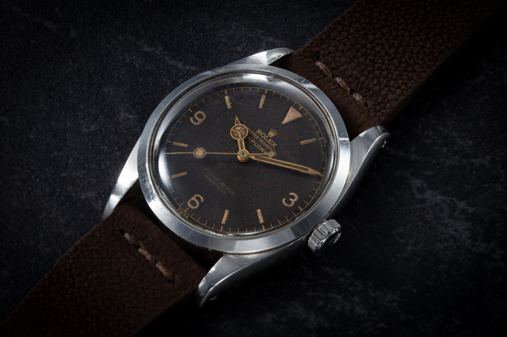 ROLEX, EXPLORER REF. 6610 ‘TROPICAL’, A STEEL AUTOMATIC WRISTWATCH, CASE NUMBER: 168’670, MOVEMENT NUMBER:N692'994 | Christie’s