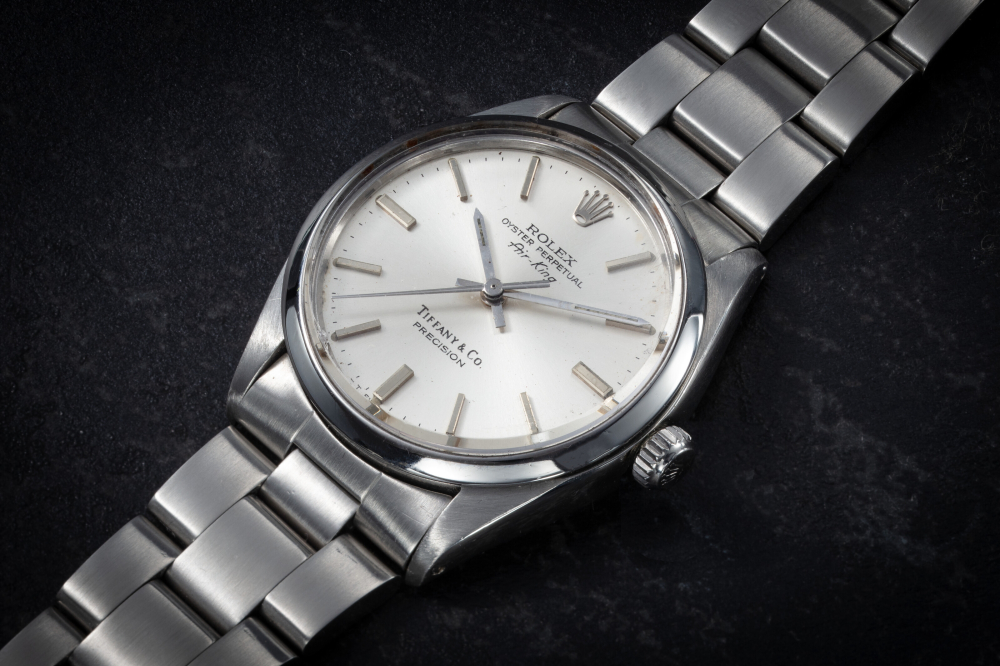 ROLEX, AIR-KING, REF 5500, A RARE STAINLESS STEEL AUTOMATIC WRISTWATCH RETAILED BY ‘TIFFANY CO.’, CASE NUMBER: 6'413'715 | Christie’s
