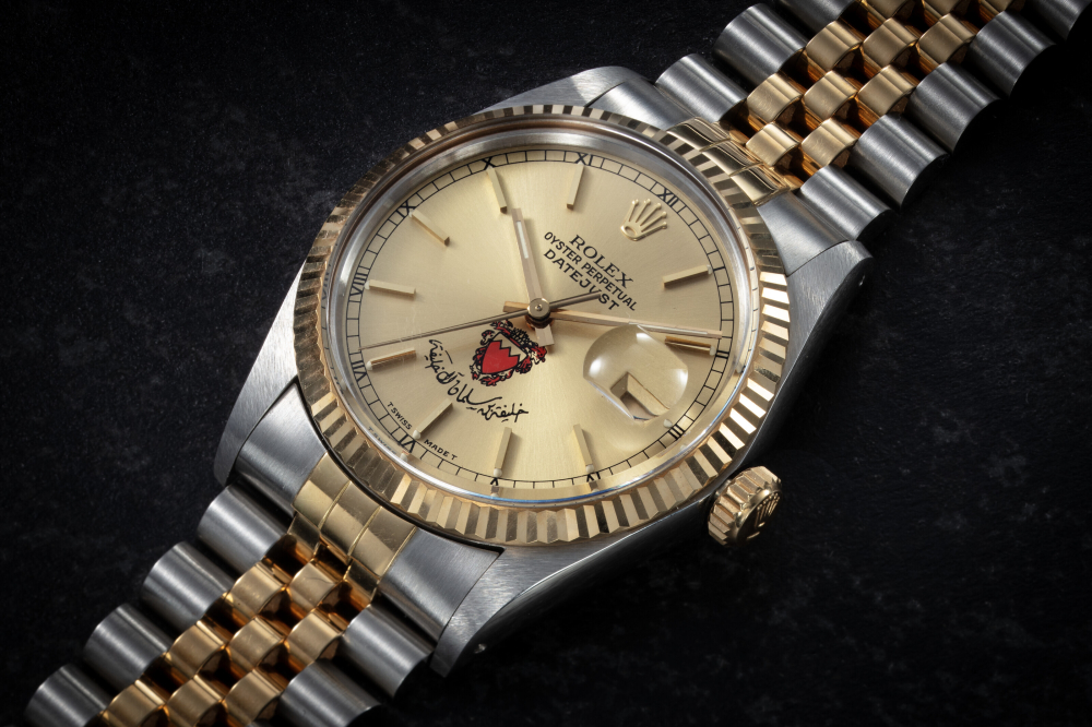 ROLEX, DATEJUST REF. 16013, A STEEL AND GOLD AUTOMATIC WRISTWATCH WITH THE BAHRAIN COAT OF ARMS, CASE NUMBER: R743’720 | Christie’s