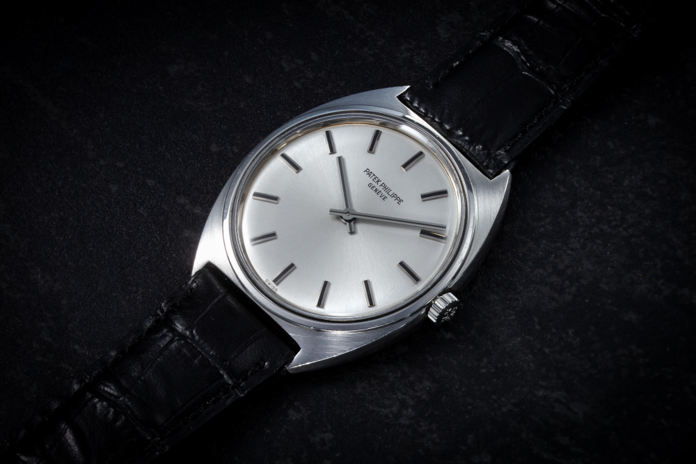 PATEK PHILIPPE, CALATRAVA REF. 3574, A FINE STAINLESS STEEL TONNEAU-SHAPED WRISTWATCH, CASE NUMBER: 520’395, MOVEMENT NUMBER: 1’226’848 | Christie’s