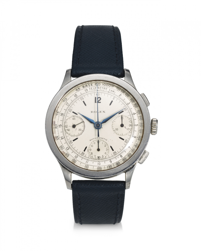 ROLEX, REF. 3330, “ANTIMAGNETIC,” AN EXTREMELY RARE STEEL “OVERSIZED” CHRONOGRAPH WRISTWATCH