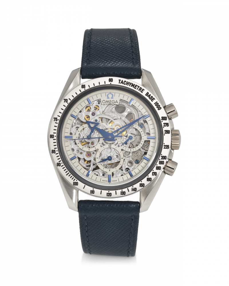 OMEGA, REF. 3658.50.31, SPEEDMASTER BROAD ARROW, A VERY RARE LIMITED EDITION PLATINUM SKELETONIZED CHRONOGRAPH WRISTWATCH, NUMBERED 7 OUT OF 21 EXAMPLES