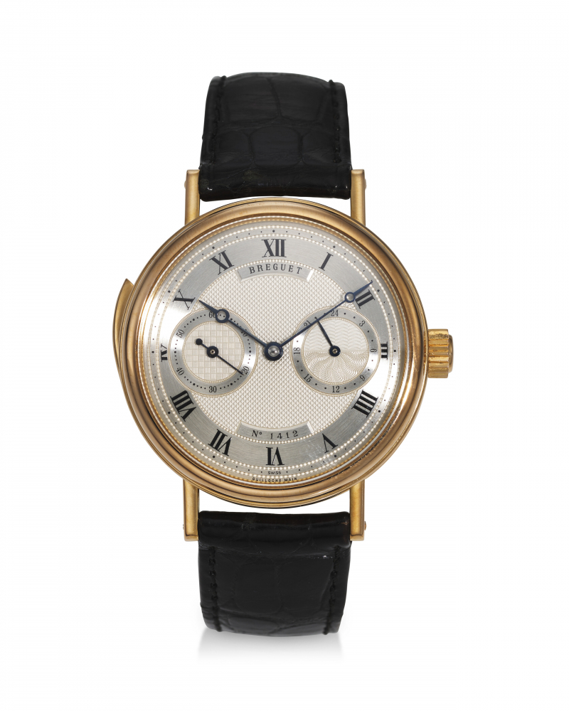 BREGUET, REF. 3637, CLASSIQUE, A VERY FINE AND RARE 18K ROSE GOLD MINUTE REPEATING WRISTWATCH WITH 24-HOUR INDICATOR